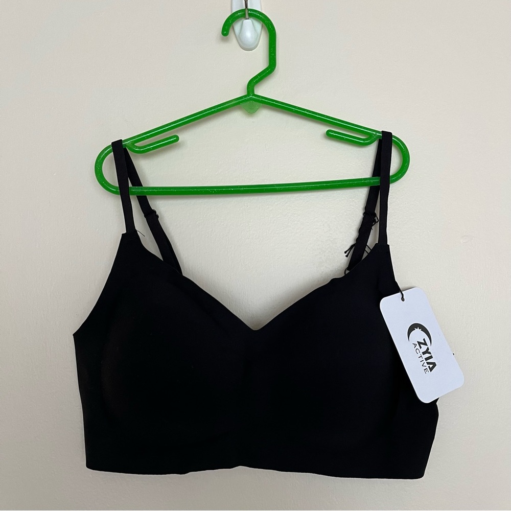 NWT Zyia Black Double Adjustable Comfort Bra size large